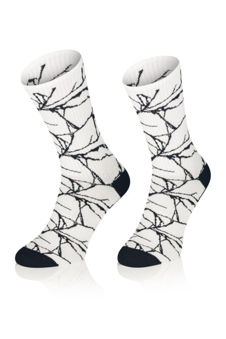 Klasyczne skarpetki Toes and More – White Black Stripes