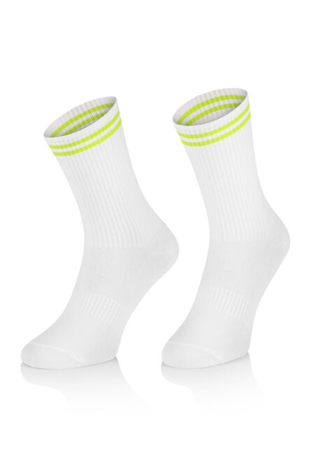 Klasyczne skarpetki Toes and More – TAMB7 White /Lime