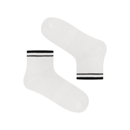 Klasyczne skarpetki Toes and More – TAMB8 White /Black Stripes/Wiosna