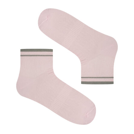 Klasyczne skarpetki Toes and More – TAMB8 Pink/Grey Stripes/Wiosna