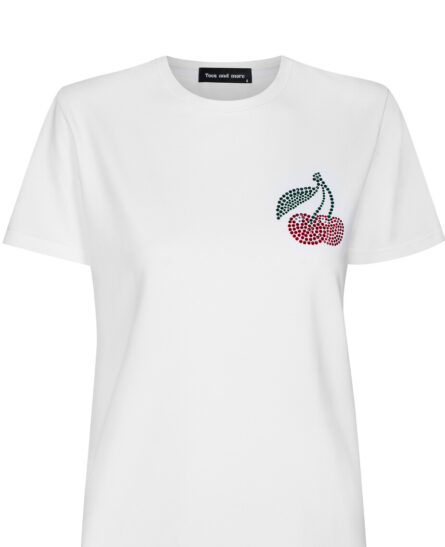 Biały T-shirt Basic-Cherry