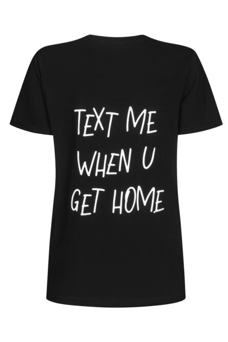 Czarny T-shirt Basic- Napis na plecach-Text Me...