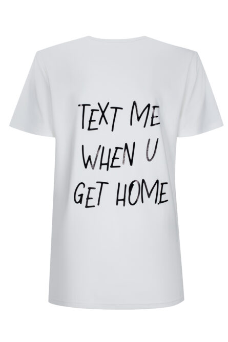 Biały T-shirt Basic- Napis na plecach-Text Me...