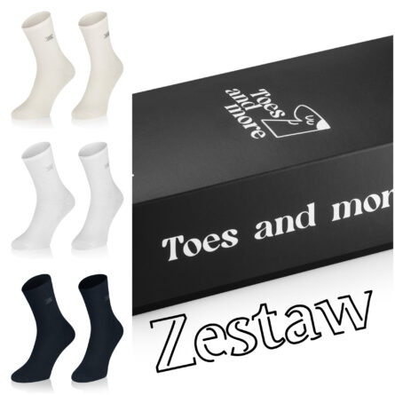 Zestaw Skarpet Fashion Super Soft  – Classic Cream, White, Black with logo in box